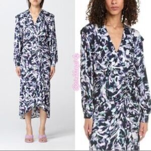 IRO Iro Paris Surplice Abstract Art Deco Midi size 44‎